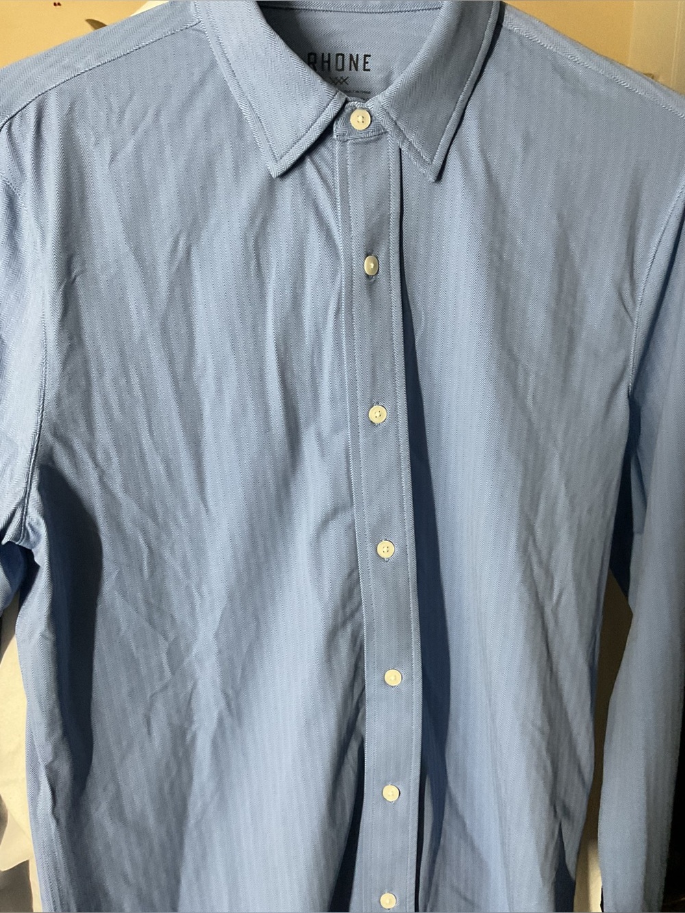 RHONE Light Blue Men's Dress Shirt - Button Front